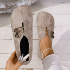 Mocassins Boutonnés En Daim Pour Femme