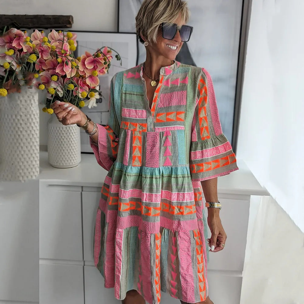 Robe Joudia Bohémienne À Paliers