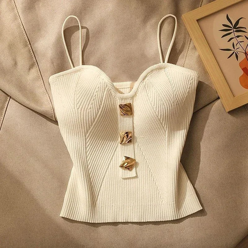 Crop Top Attirant En Tricot