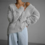 Pull Élégant Oversize En Cachemire
