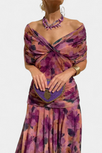 Robe Marissa Longue À Fleurs & Col En V