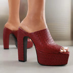 Sandales À Plateforme En Cuir