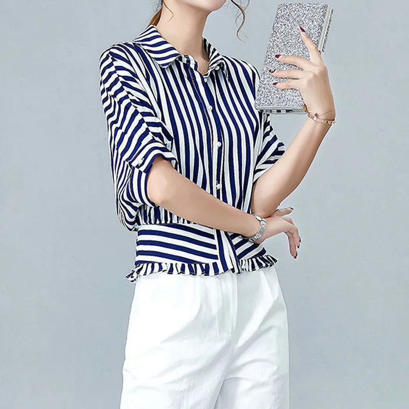 Chemise Top Style Italien À Rayures