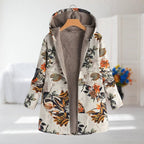 Manteau À Capuche Floral En Polaire Pour Femmes