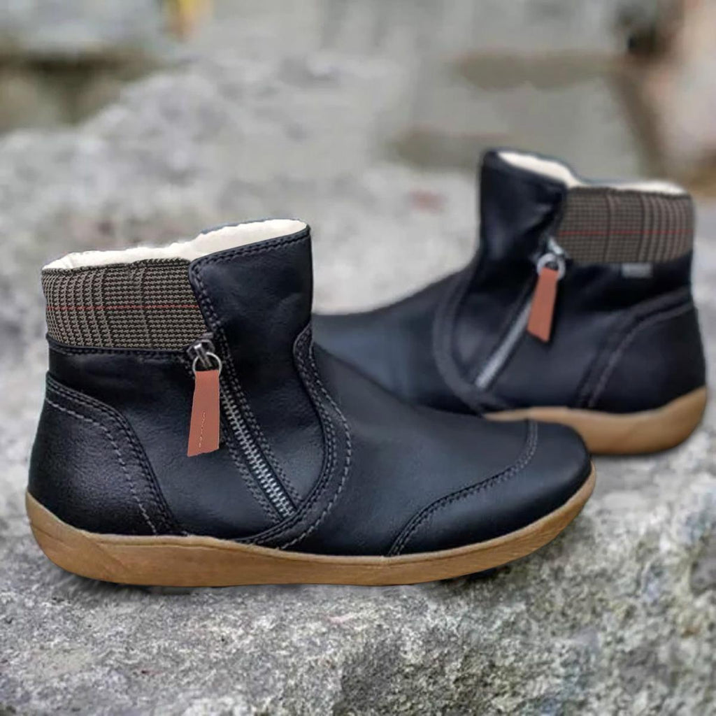 Bottines Impeméables En Cuir Avec Semelle Antidérapante
