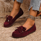 Neva™ – Mocassini con Fiocco e Frange Bordeaux