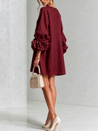 Robe Boutonnée Avec Des Poignets À Motif Floral