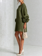 Robe Boutonnée Avec Des Poignets À Motif Floral