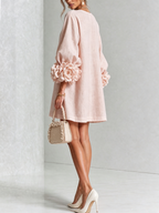 Robe Boutonnée Avec Des Poignets À Motif Floral