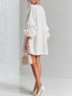 Robe Boutonnée Avec Des Poignets À Motif Floral