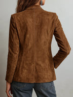 Imogen™ – Blazer marrone con cuciture vintage a contrasto