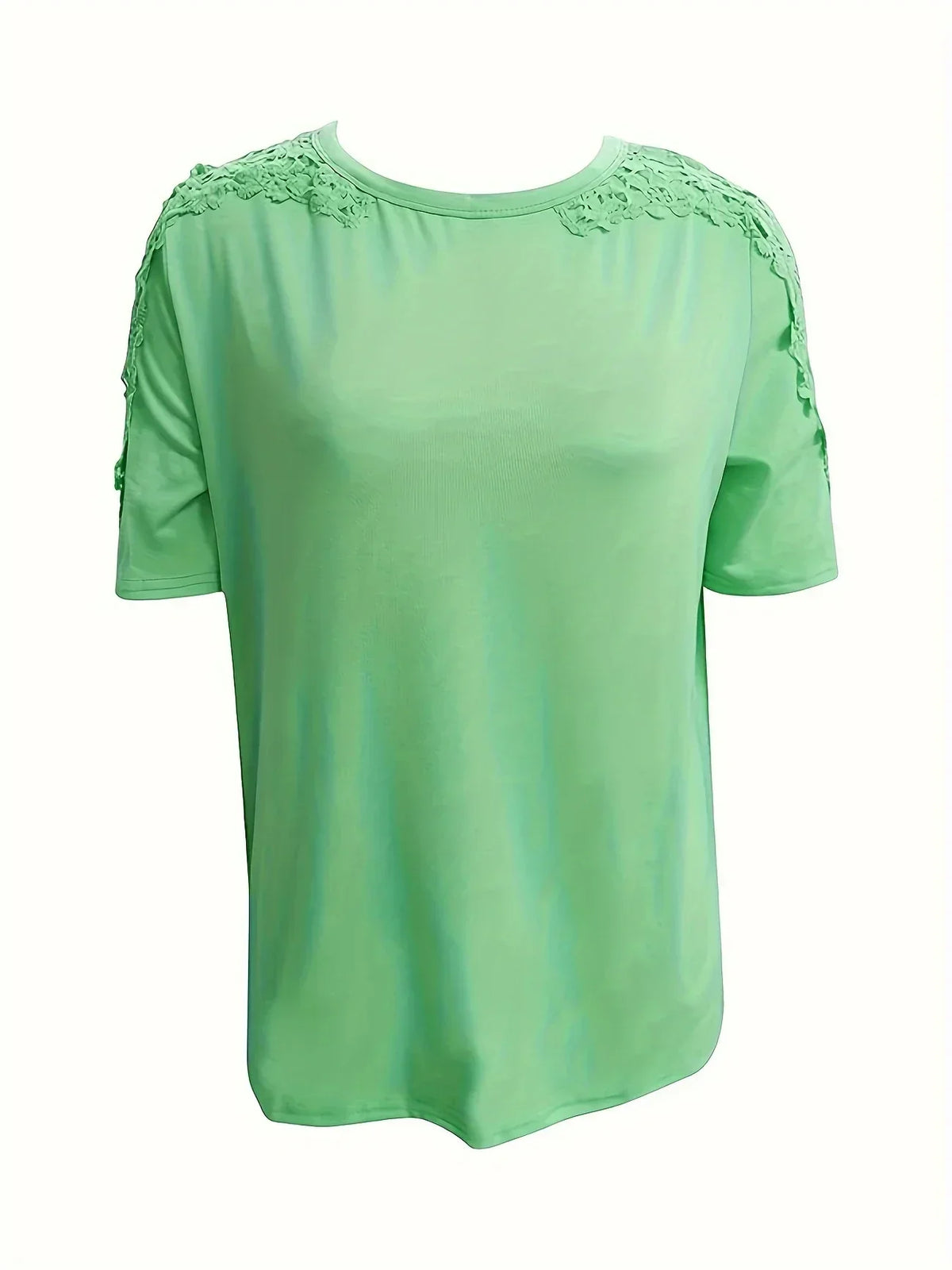 T-shirt D'été À Manches Courtes Avec Dentelle