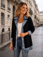 Paloma – Manteau hybride maille et jean