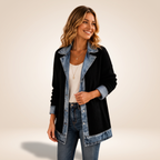 Paloma – Manteau hybride maille et jean