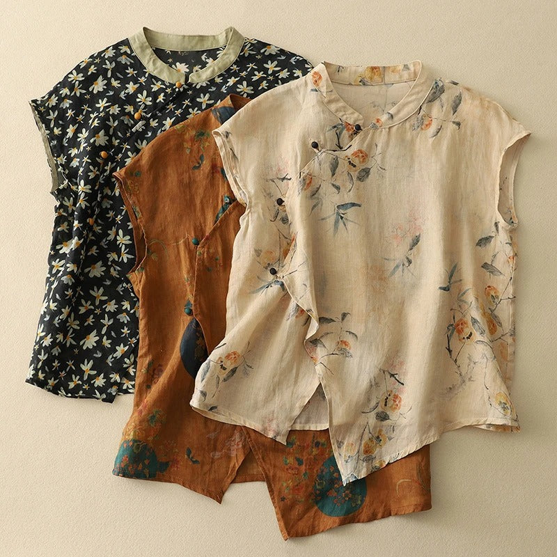 Top Alania Sans Manches En Lin