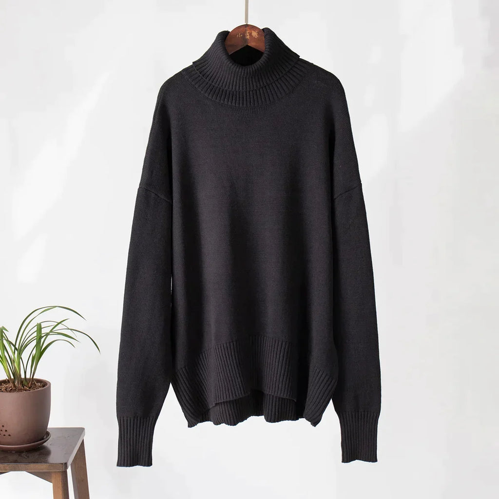 Pull Amélie Col Roulé Oversize En Coton