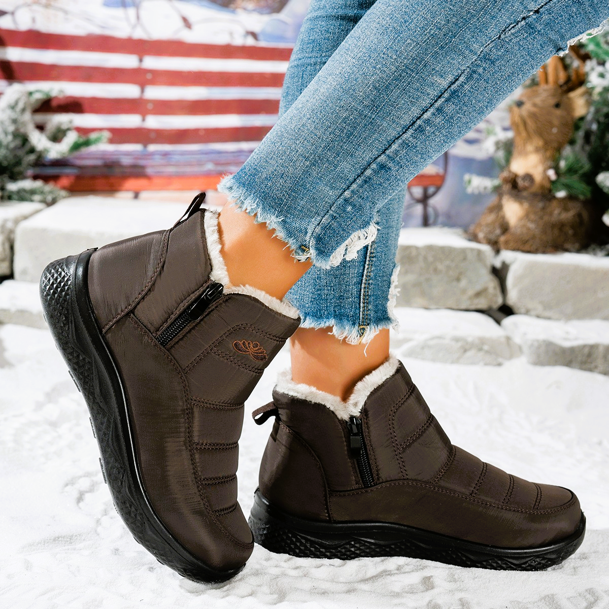 Bottines Everest Zippée En Polaire