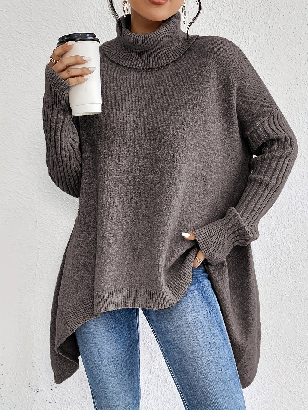 Pull Col Montant Élégant & Décontracté