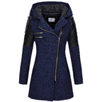 Manteau À Capuche Hivernal En Laine Pour Femmes