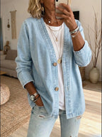 Veste Chemise En Denim À Boutons
