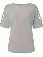 T-shirt D'été À Manches Courtes Avec Dentelle