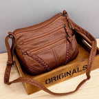 Sac à Bandoulière Multi-poches en Cuir