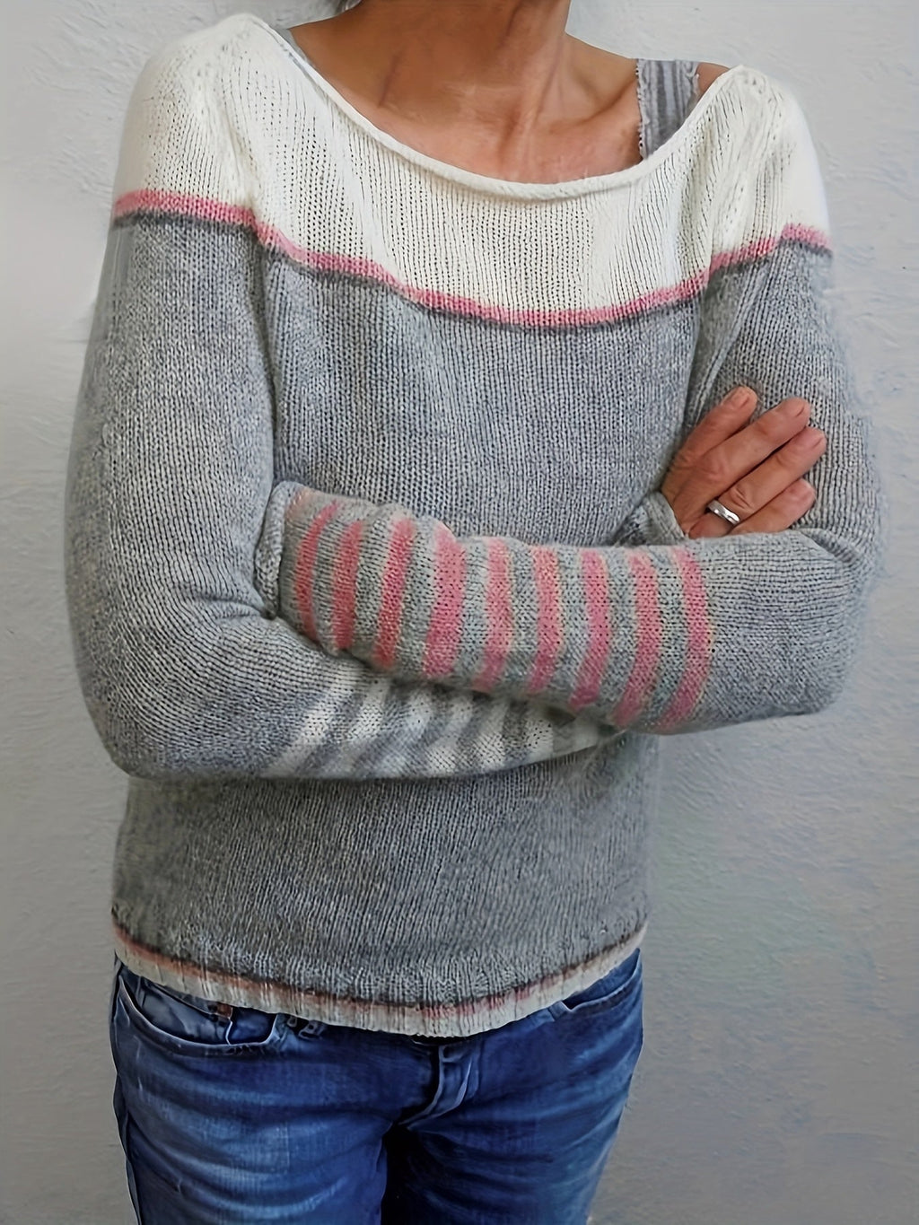 Pull Rayé En Cachemire
