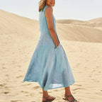 Robe Sans Manches En Coton & Lin