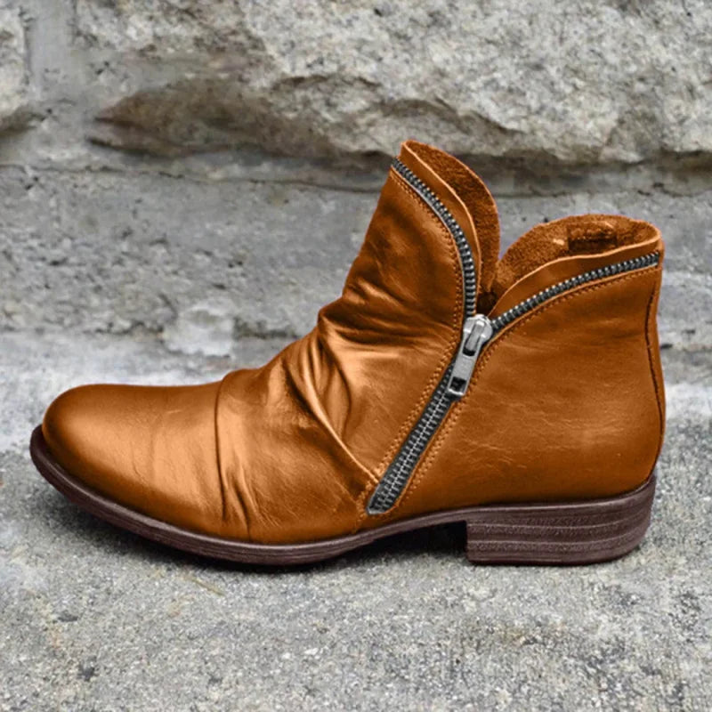 Bottines Orthopédiques En Cuir Avec Fermeture Éclair