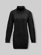 Pull-Robe À Col Roulé En Maille Torsadée Épaisse