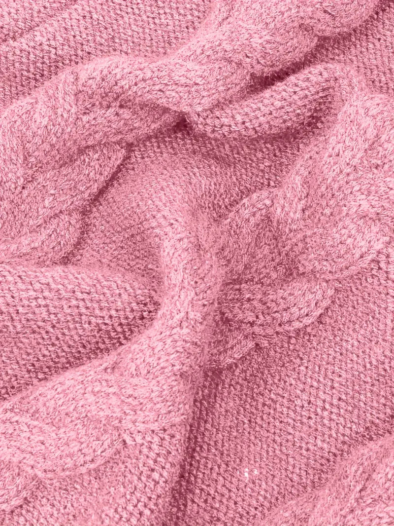 Pull-Robe À Col Roulé En Maille Torsadée Épaisse