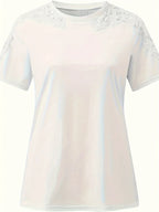 T-shirt D'été À Manches Courtes Avec Dentelle