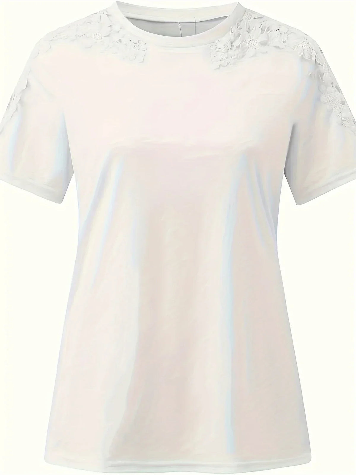 T-shirt D'été À Manches Courtes Avec Dentelle