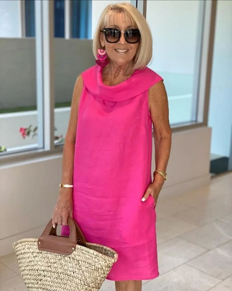 Robe Islane Sans Manches À Col Rond Avec Poches