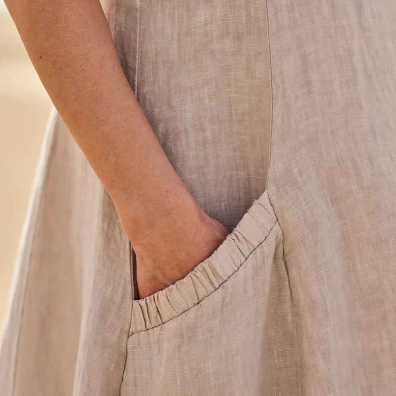 Robe Sans Manches En Coton & Lin