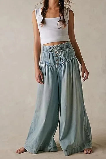 Jeans Amples & Élégants À Jambes Larges