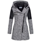 Manteau À Capuche Hivernal En Laine Pour Femmes