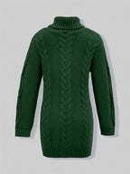 Pull-Robe À Col Roulé En Maille Torsadée Épaisse