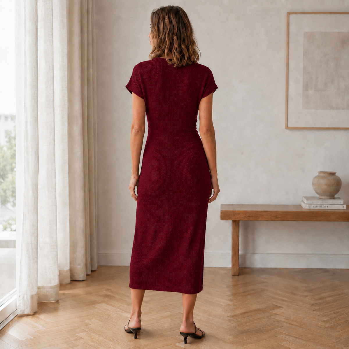 Robe Randa Avec Nœud & Fente Sur Le Côté