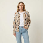 Cardigan Miu En Maille À Motif Félin