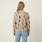 Cardigan Miu En Maille À Motif Félin