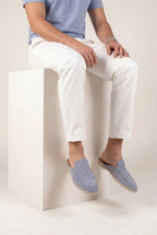 Yacht | Mocassino Aperto Camoscio — Celeste