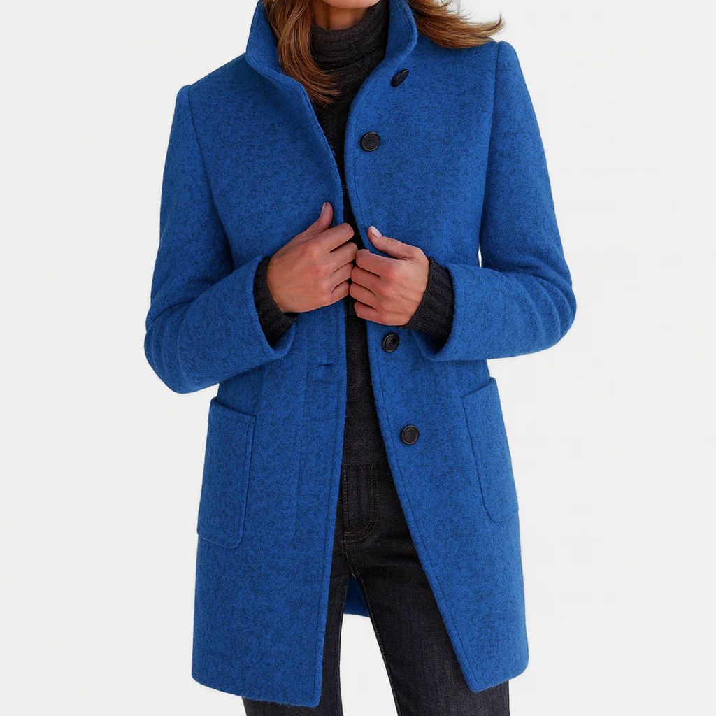 Manteau Rosie À Col Montant En Laine Douce