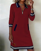 Robe Chic À Manches Longues En Coton