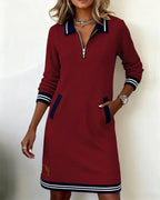 Robe Chic À Manches Longues En Coton