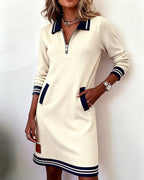 Robe Chic À Manches Longues En Coton