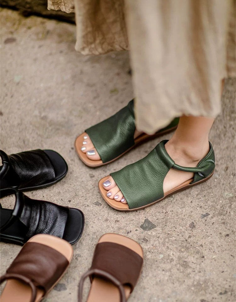 Sandales Loria Ultra Confortables en Cuir Grainé