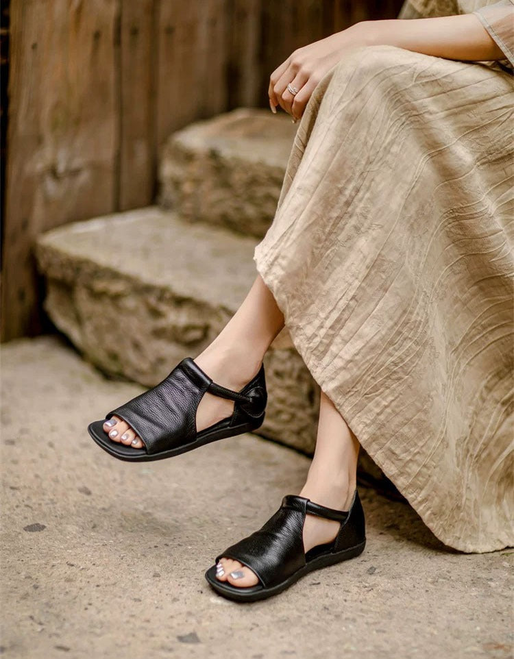 Sandales Loria Ultra Confortables en Cuir Grainé