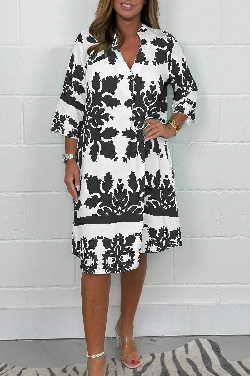 Robe Rayonnante En Col V
