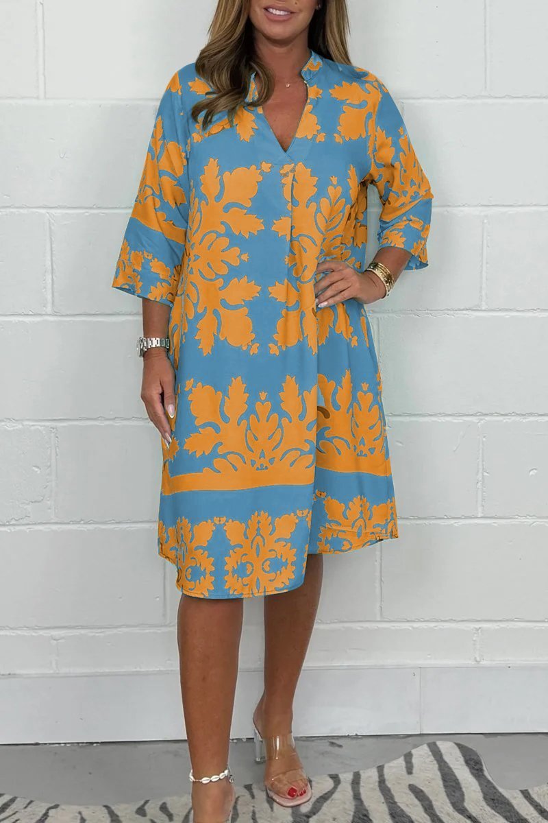 Robe Rayonnante En Col V
